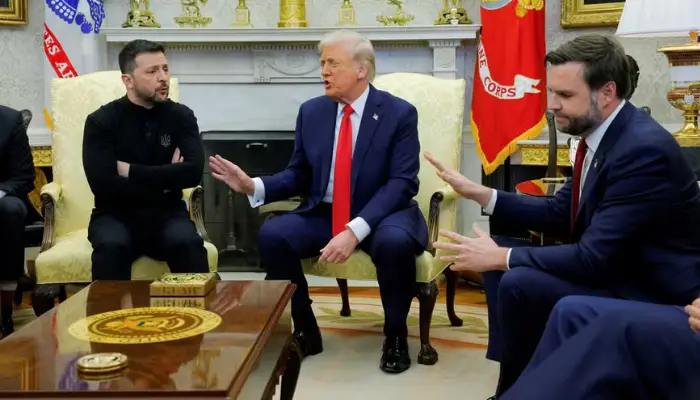 Zelensky e Trump batem boca na Casa Branca — Foto: Brian Snyder/Reuters