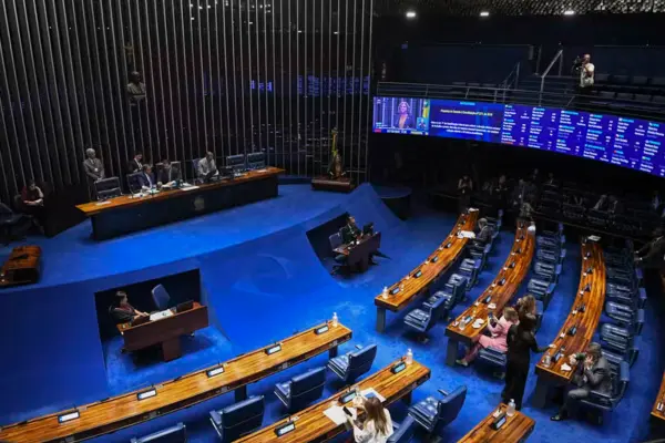 Plenário do Senado Federal discute a PEC do fim da escala 6x1 — Foto: Jonas Pereira/Agência Senado